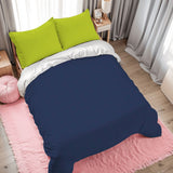 Chartreuse Green Indigo Duvet Cover Set: Full Size Microfiber Bedding