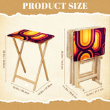 Midcentury Retro TV Trays Set of 4 with Wooden Storage Rack