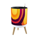 Retro 70s Scandi Style Plant Pot with Wooden Legs: Yellow Orange Red