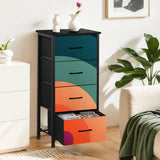 Midcentury Modern Steel Frame Fabric Storage Cabinet - 70s Retro Dresser