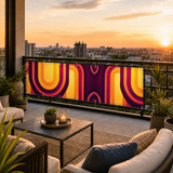 Mid-Century Outdoor Privacy Screen – Waterproof Balcony Cover