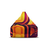 Retro 70s Bean Bag Chair Cover: Orange Mid-Century Modern Floor Seating