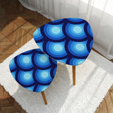 70s Retro Peacock Eye Home Decor Bean Bag Cover – Blue Midcentury Modern Seat
