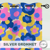 70s Retro Blackout Curtains: Mid-Century Boho Floral Pattern, Custom Size