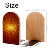 Size diagram of the Orange Sunburst bookend: 12 cm wide, 17 cm high, base 10 by 5 cm