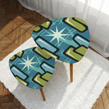 Triangle 60s Retro Tripod Nesting Table Set, Green Blue