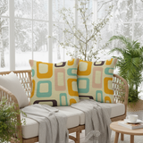 70s Midcentury Pillow Cover – Retro Pattern Decorative Cushion