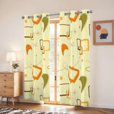 60s Atomic Pattern Grommet Blackout Panels: Midcentury Modern Curtains