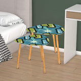 Triangle 60s Retro Tripod Nesting Table Set, Green Blue