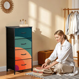 Midcentury Modern Steel Frame Fabric Storage Cabinet - 70s Retro Dresser