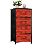 Vintage Retro Dresser: Red Black Midcentury Modern Cabinet