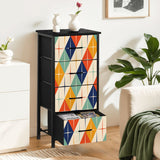 Retro 60s 4-Drawer Dresser - Mid Century Style Fabric Storage Cabinet