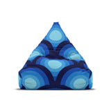 70s Retro Peacock Eye Home Decor Bean Bag Cover – Blue Midcentury Modern Seat