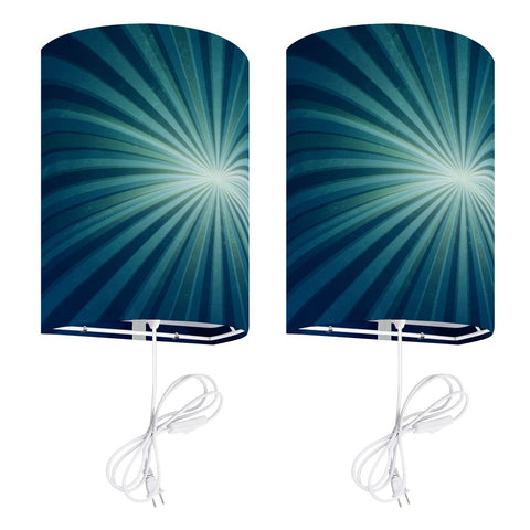 70s Retro Wall Sconces Set –  Smart LED, Sunburst Blue