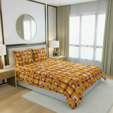 70s Orange Brown Retro Bedding in 4 Sizes – Midcentury Quilt Cover Set