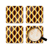 60s Retro Midcentury Coaster Set – Cork Back Drink Coasters (Set of 4)
