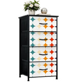 Retro Midcentury Fabric 4-Drawer Dresser – MCM Steel Frame Storage Cabinet
