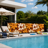 Bold 70s Flowers Privacy Screen – Waterproof Patio & Balcony Cover