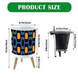 Blue Yellow Retro 70s Scandi Style Planter with Wooden Legs