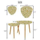 Retro 70s Daisy Nesting Coffee Table Set: Mid-Century Modern Side Tables