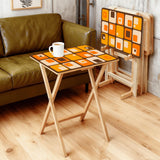Wooden TV Tray Tables Set – Retro 70s Folding Tables for Small Spaces