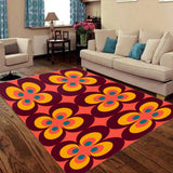 Midcentury Vintage Rectangular Floor Rug – 70s Retro Home Decor