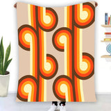 Retro 70s Design Flannel Throw Blanket – Midcentury Modern Home Decor