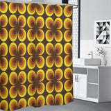 Brown Yellow Retro Shower Curtain – 70s Midcentury Modern Home Decor