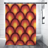 1970s Midcentury Style Shower Curtain – Retro Peacock Pattern Bathroom Decor
