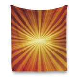 Retro 70s Sunburst Flannel Blanket – Midcentury Modern Cozy Throw