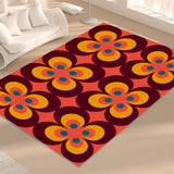 Midcentury Vintage Rectangular Floor Rug – 70s Retro Home Decor