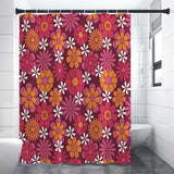 70s Flower Power Retro Shower Curtain – Bold Floral Bathroom Decor