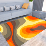 70s Retro Psychedelic Felt Floor Mat – Soft Non-Slip Midcentury Area Rug