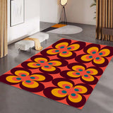 Midcentury Vintage Rectangular Floor Rug – 70s Retro Home Decor