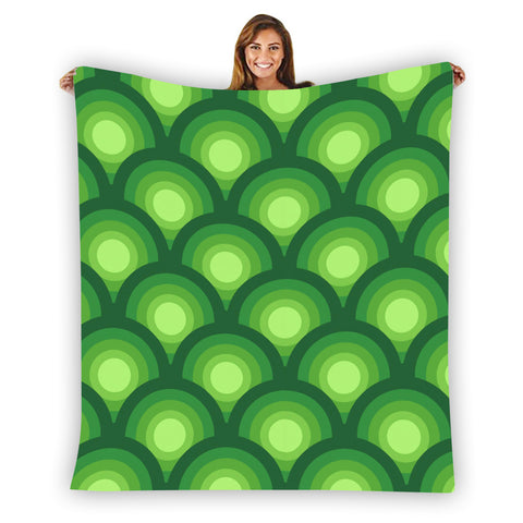 70s Retro Peacock Eye Flannel Throw – Mid Century Modern Bed Blanket