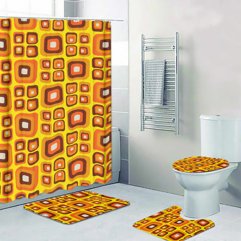 Four-piece Retro 70s Bathroom Set - Atomic Space Age Decor