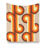 Retro 70s Design Flannel Throw Blanket – Midcentury Modern Home Decor