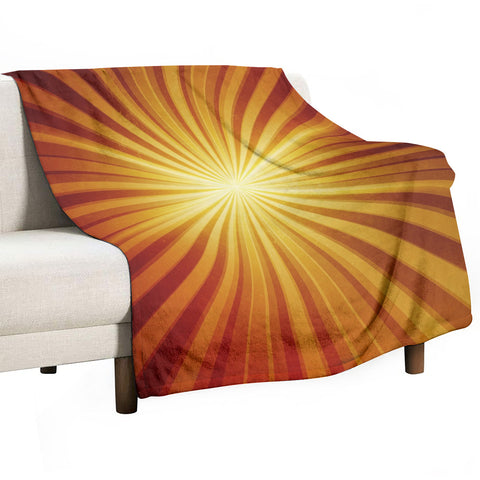 Retro 70s Sunburst Flannel Blanket – Midcentury Modern Cozy Throw
