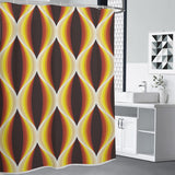 Midcentury Modern Shower Curtain – Vibrant 60s Honeycomb Pattern