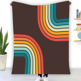 70s Disco Retro Home Decor Blanket – Midcentury Modern Rainbow
