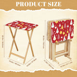 Red Christmas Trees retro TV tray set of 4, size guide with table and rack dimensions