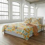Vintage 60s Bedding Set – Retro Quilt Cover & Pillowcases in 4 Sizes
