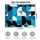 Geometric 1960s Retro Area Rug 12x9 ft – Plush Midcentury Non-Slip Carpet