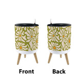 Retro Flower Pot - 70s Style Plant Pot with Wooden Legs, Daisy Pattern