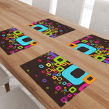 Retro 60s 70s Dining Placemats Set – Insulated Imitation Linen Table Mats