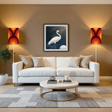 70s Retro Wall Sconces Set – Midcentury Style Linen Shade, Smart LED, Orange Yellow Concentric Circles