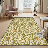 Bold Retro 70s Daisies Carpet – Soft Rectangular Floral Area Rug