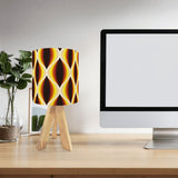 Midcentury Modern Table Lamp – Wood Tripod Base, Linen Shade