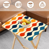 Retro Midcentury TV Dinner Tables – 4 Folding Trays with Rack