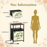Size information of the Green atomic boomerang bedside table: 15.8" x 11.0" x 24.2" (40 x 28 x 61.5 cm)